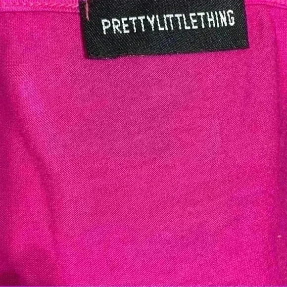 PrettyLittleThing Basic Hot Pink One Shoulder Strappy Crop Top - Picture 9 of 11